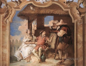ジョバンニ・バティスタ・ティエポロ Painting - ヴィラ・ヴァルマラーナ アンジェリカとメドロと羊飼いのジョヴァンニ・バッティスタ・ティエポロ